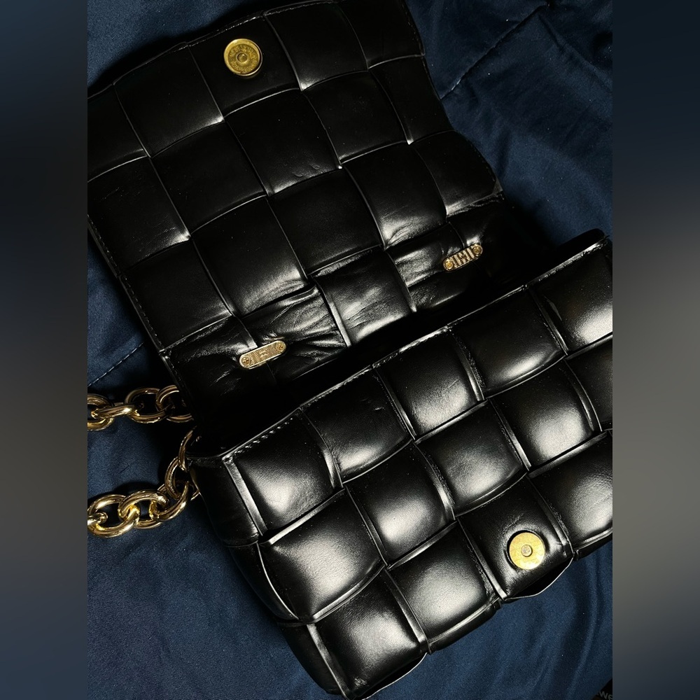 Black Faux Puff Leather Bag - Picture 6 of 7
